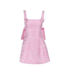 Square neck bowknot zip-up cami mini dress  | Festival Outfits Women