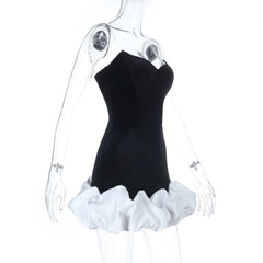 Ruched v neck zip-up backless cami mini dress  | Festival Outfits Women