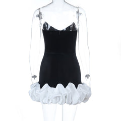 Ruched v neck zip-up backless cami mini dress  | Festival Outfits Women