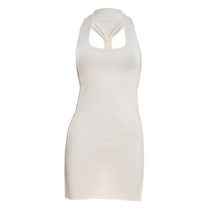 Square neck backless solid mini dress  | Festival Outfits Women