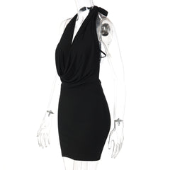 Glitter cowl neck halter butterfly embroidery mini dress  | Festival Outfits Women