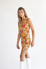 70s Floral Mini Dress