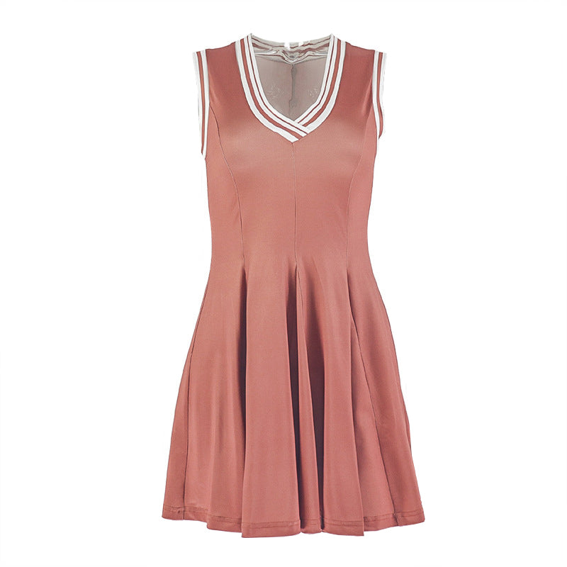 V neck sleeveless contrast mini dress  | Festival Outfits Women