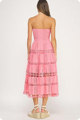 The Harper Eyelet Lace Tube Dress