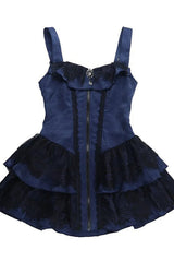 Gothic Vintage Zipper Placket Tube Mini Dress