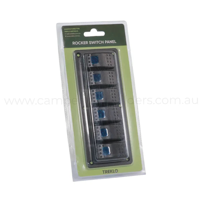 dual led 6 way rocker switch panel suitable for rv dashboards and switch banks