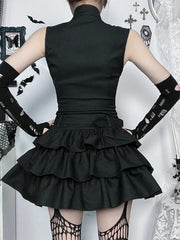 Zipper Grunge Alternative Streetwear Mini Dress