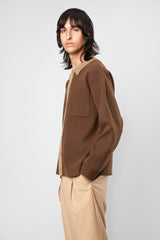 FRONT POCKET COLLARED CARDIGAN