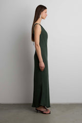 COWLNECK CHIFFON MIDI DRESS