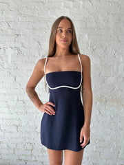 Melanie Athleisure Mini Dress- Navy