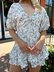 Natalie White Floral Romper
