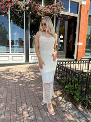 Quincey Knit Midi Dress- Ecru