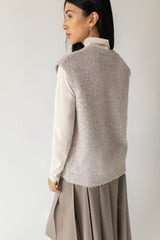 OVERSIZED BUTTON FRONT SWEATER VEST