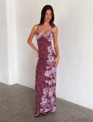 JULIANNA DRESS - MULTI : FLORAL : ROSE STRIPE