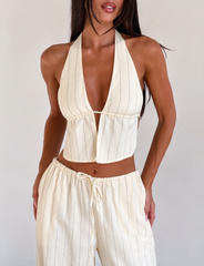 LAINEY TOP - BEIGE STRIPE
