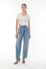 BUTTON UP TEE WITH HEM TIES
