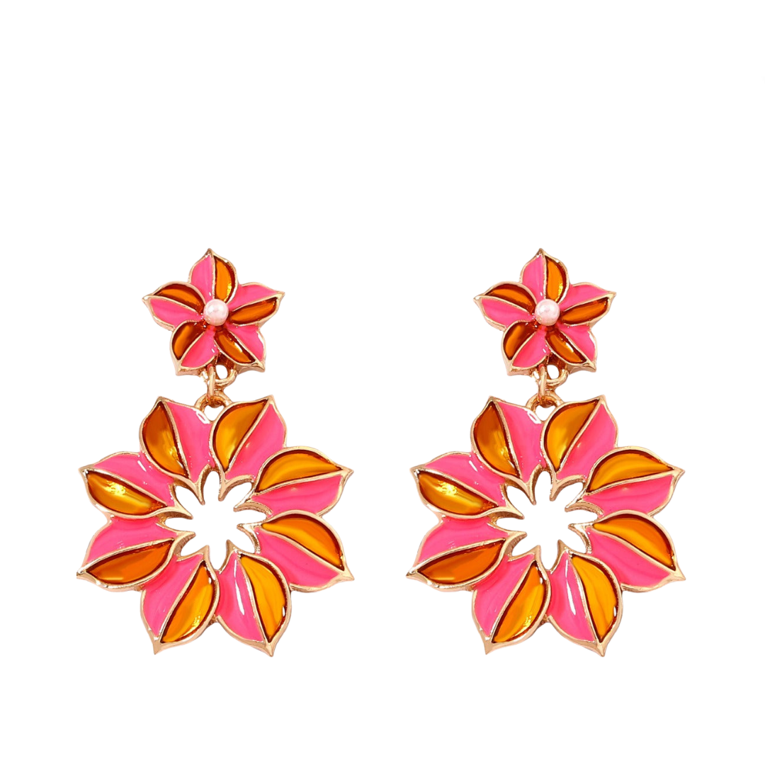 Retro Exaggerated Flower Earrings
