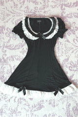 Sweet Lace Ruffle Waist Mini Dress
