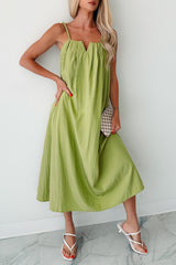 Pretend It’s Paris Sleeveless Midi Dress (Sage)