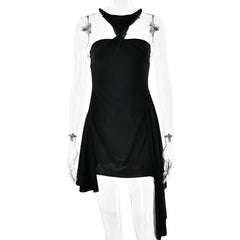 Halter ruched solid mini dress  | Festival Outfits Women