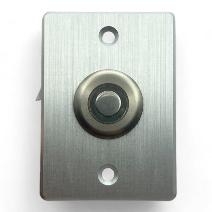 aluminum dimmer switch displayed simply