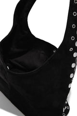 Raya Studded Shoulder Bag - Black
