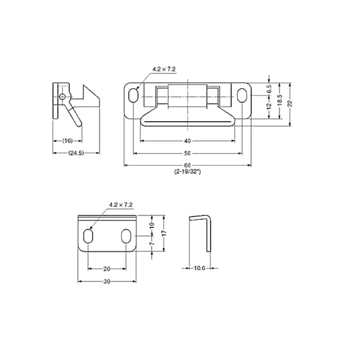 Caravan interior cupboard latch white locking design