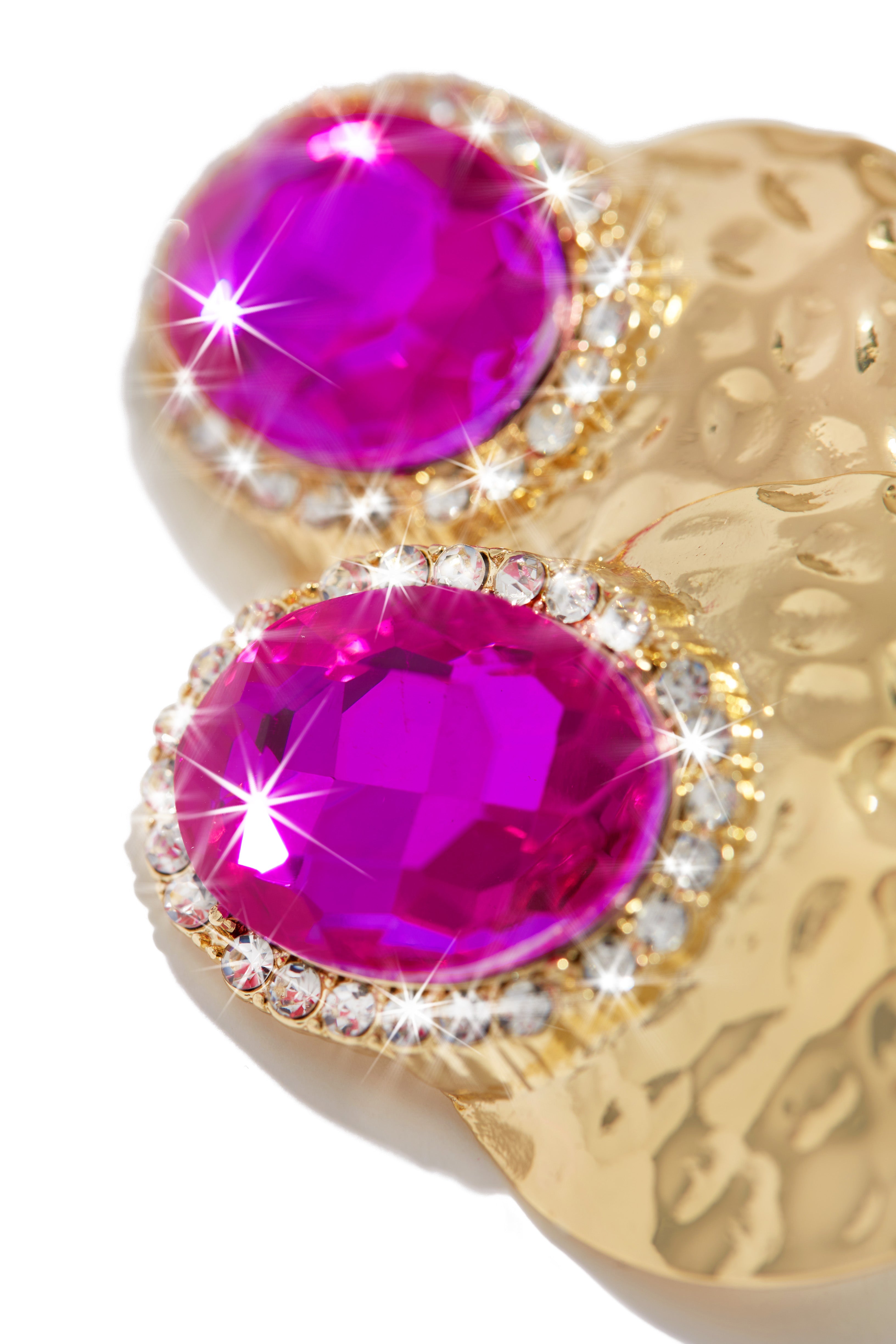 Weekend Gala Stone Embellished Earring - Fuchsia