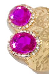 Weekend Gala Stone Embellished Earring - Fuchsia