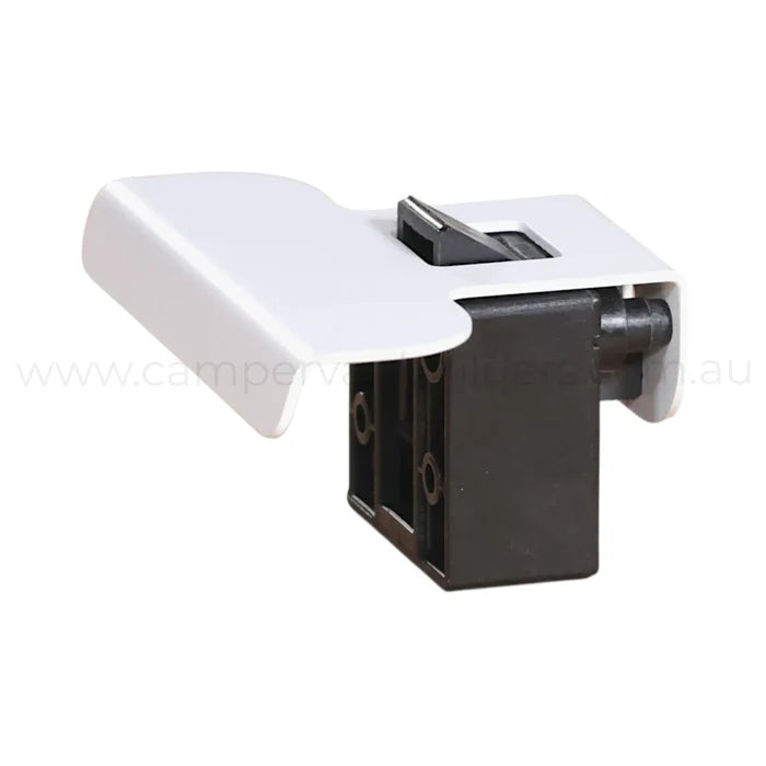 Caravan matte white ROKR locking latch for secure cupboard closures