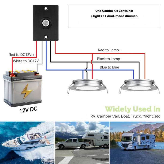 silver downlight and dimmer kit displayed plainly