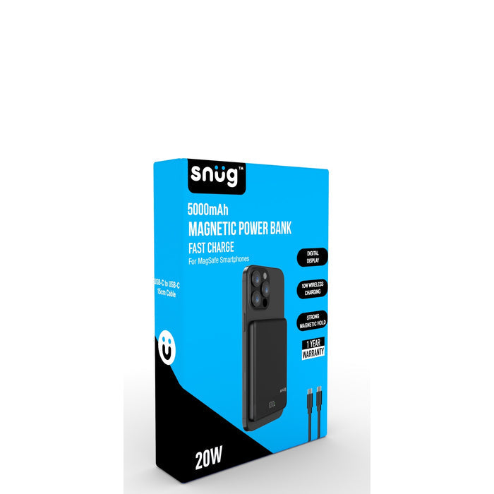 Snug 5000mAh Magnetic Powerbank - Black (SNPB-5000MAG-B)
