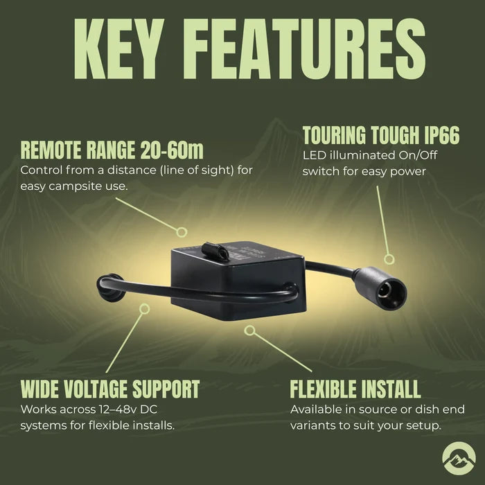 Caravan Starlink Mini remote switch for controlling power without accessing the battery