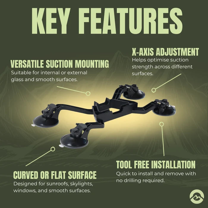 RV Starlink Mini suction mount with adjustable angle for secure positioning