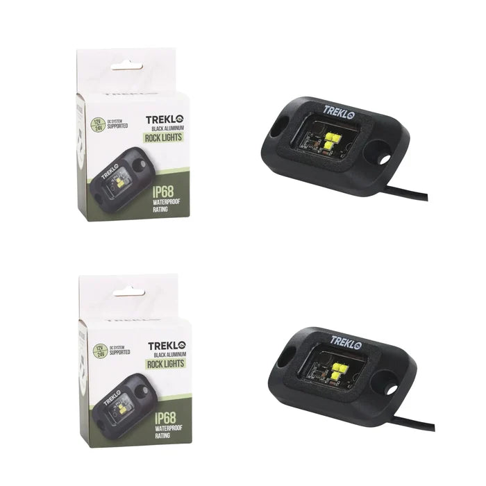 Super bright LED rock lights 2 pack for caravan and campervan exterior lighting