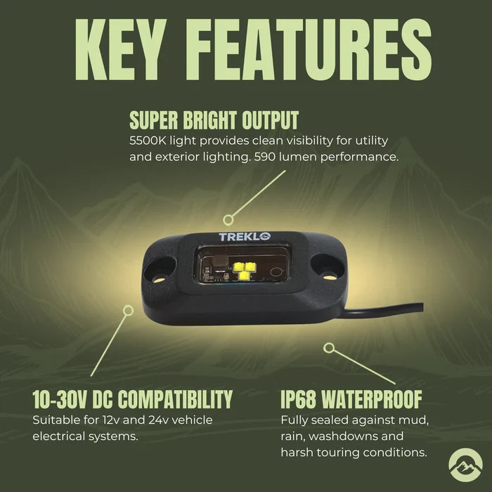Heavy duty rock lights for 4WD underbody and off road lighting applications