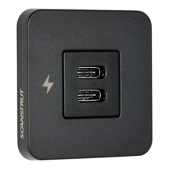 tile dual usb c interior charging socket with black bezel