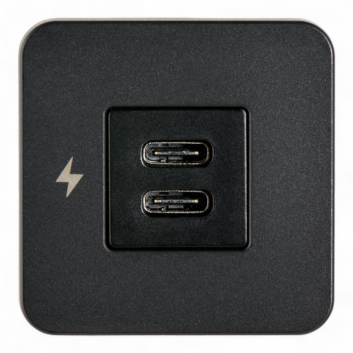 black bezel dual usb c charger for campervans