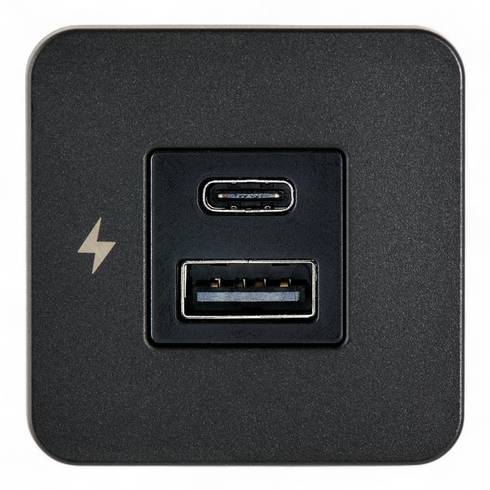 black bezel usb a and usb c charger for campervans