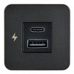 black bezel usb a and usb c charger for campervans
