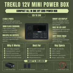 Compact 12v power box for caravan and campervan electrical systems