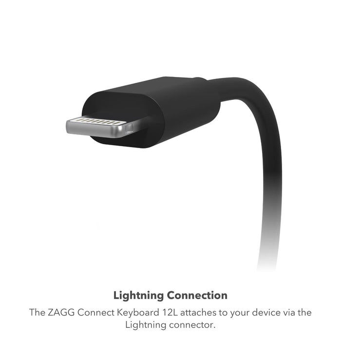 ZAGG Connect Wired 12-Inch Keyboard Lightning - Grey (ZAGG-103211038)