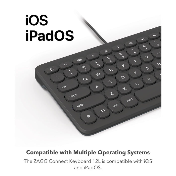 ZAGG Connect Wired 12-Inch Keyboard Lightning - Grey (ZAGG-103211038)